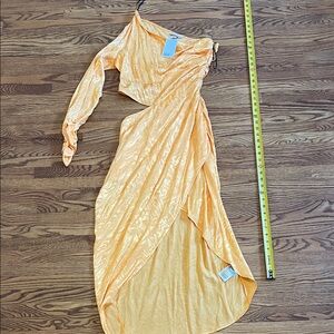 H&M One Shoulder Dress in Light Orange